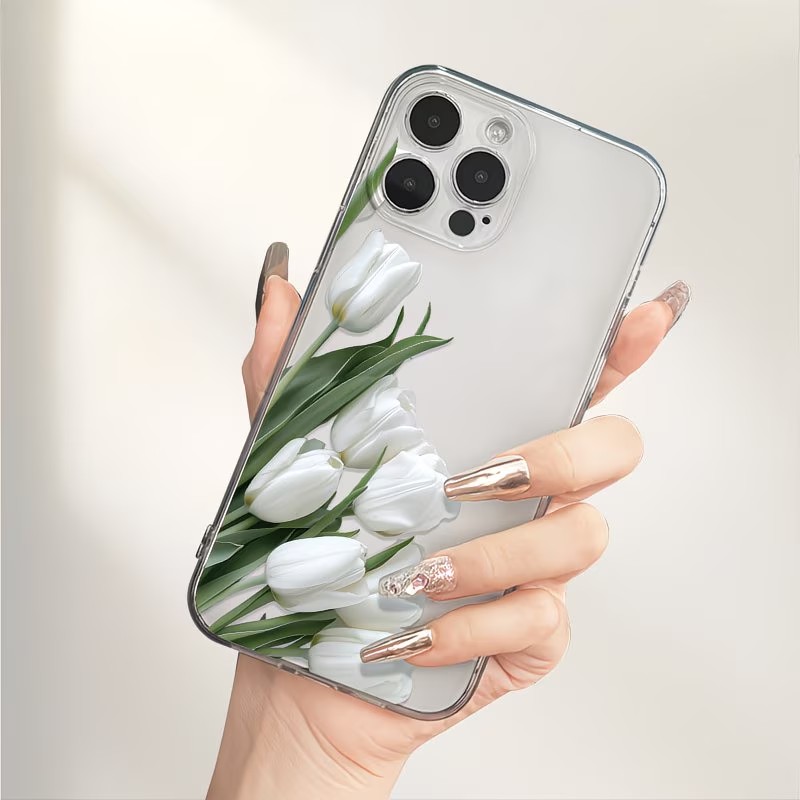 Apple Iphone 15 Pro Max - Lale Baskılı Telefon Kılıfı iPhone 13