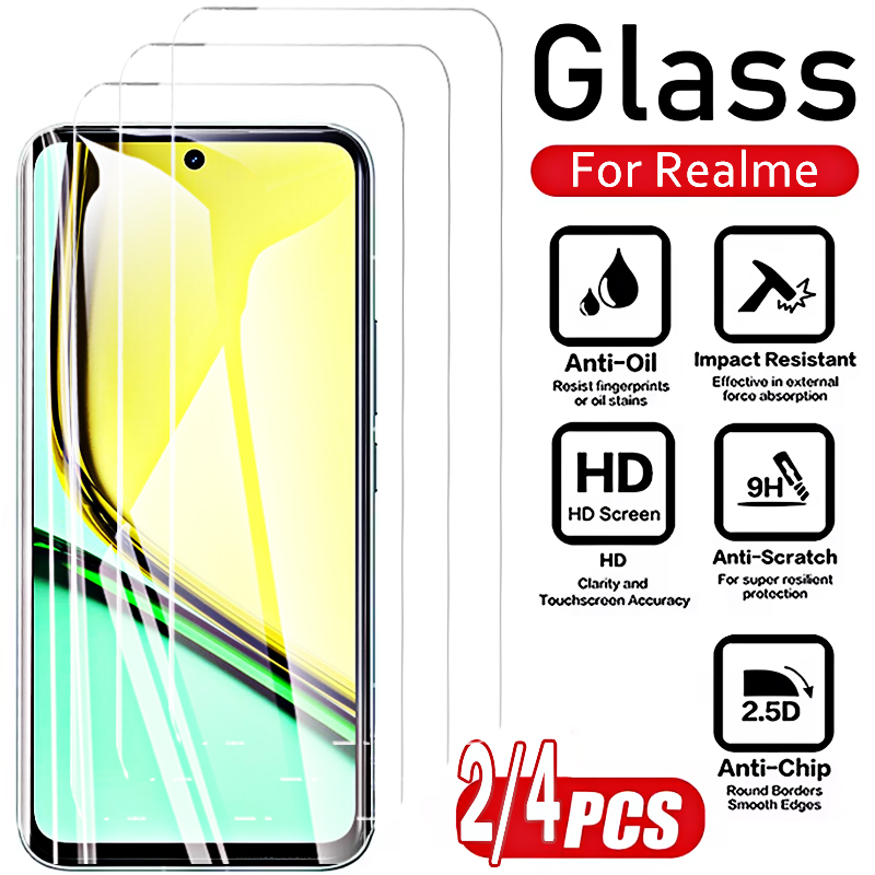 Realme C67 - 2/4 adet ön temperli cam Realme